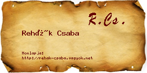 Rehák Csaba névjegykártya